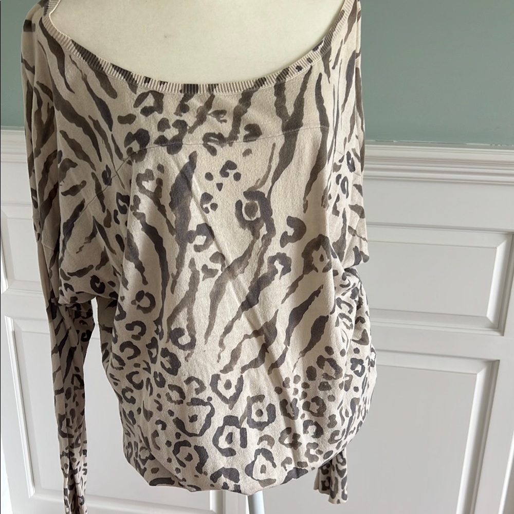 JOIE cotton leapord print cotton sweater